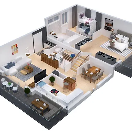 Apartament Hoeri-nest Premium Garten-wohnung